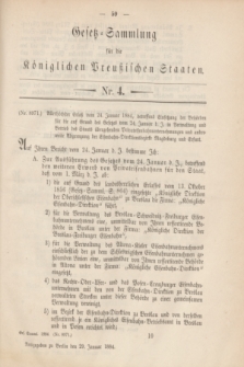 Gesetz-Sammlung für die Königlichen Preußischen Staaten. 1884, Nr. 4 (29 Januar)