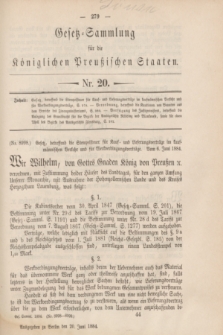 Gesetz-Sammlung für die Königlichen Preußischen Staaten. 1884, Nr. 20 (20 Juni)