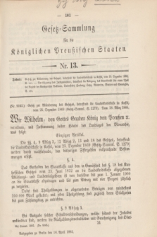 Gesetz-Sammlung für die Königlichen Preußischen Staaten. 1885, Nr. 13 (16 April)