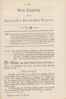 Gesetz-Sammlung für die Königlichen Preußischen Staaten. 1885, Nr. 16 (10 Mai)