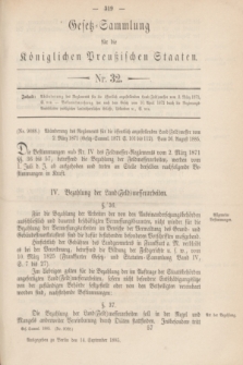 Gesetz-Sammlung für die Königlichen Preußischen Staaten. 1885, Nr. 32 (14 September)
