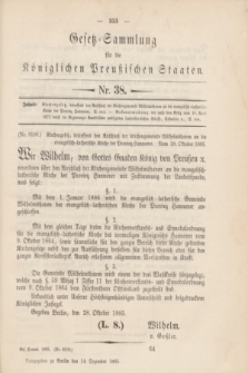 Gesetz-Sammlung für die Königlichen Preußischen Staaten. 1885, Nr. 38 (14 Dezember)