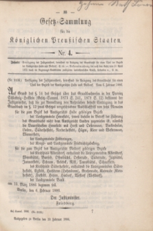 Gesetz-Sammlung für die Königlichen Preußischen Staaten. 1886, Nr. 4 (19 Februar)