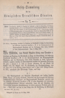 Gesetz-Sammlung für die Königlichen Preußischen Staaten. 1886, Nr. 7 (26 März)