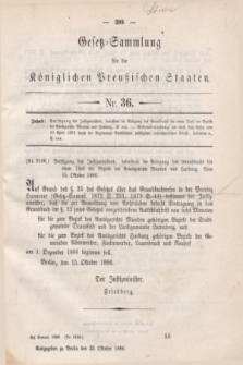Gesetz-Sammlung für die Königlichen Preußischen Staaten. 1886, Nr. 36 (25 Oktober)