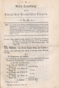 Gesetz-Sammlung für die Königlichen Preußischen Staaten. 1887, Nr. 11 (9 April)