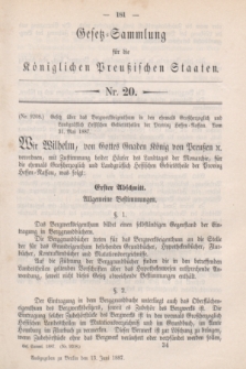 Gesetz-Sammlung für die Königlichen Preußischen Staaten. 1887, Nr. 20 (13 Juni)