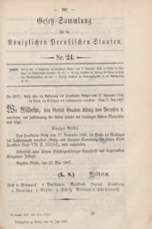 Gesetz-Sammlung für die Königlichen Preußischen Staaten. 1887, Nr. 24 (16 Juli)