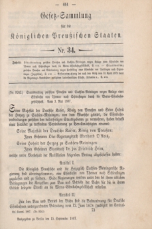 Gesetz-Sammlung für die Königlichen Preußischen Staaten. 1887, Nr. 34 (15 September)