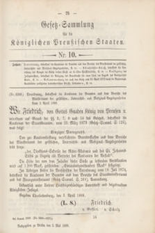 Gesetz-Sammlung für die Königlichen Preußischen Staaten. 1888, Nr. 10 (2 Mai)