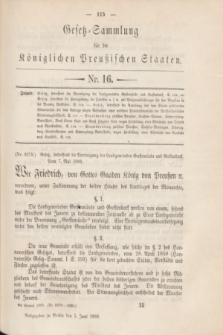 Gesetz-Sammlung für die Königlichen Preußischen Staaten. 1888, Nr. 16 (5 Juni)