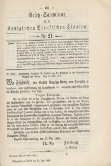 Gesetz-Sammlung für die Königlichen Preußischen Staaten. 1888, Nr. 21 (22 Juni)