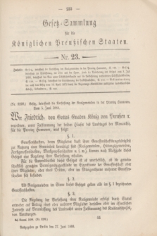 Gesetz-Sammlung für die Königlichen Preußischen Staaten. 1888, Nr. 23 (27 Juni)
