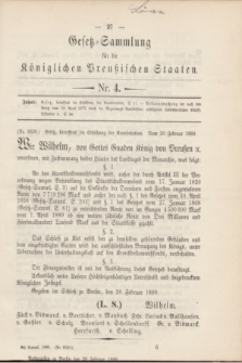 Gesetz-Sammlung für die Königlichen Preußischen Staaten. 1889, Nr. 4 (28 Februar)