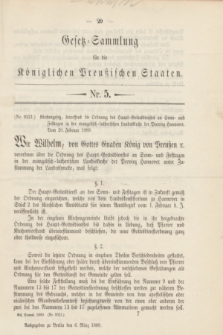 Gesetz-Sammlung für die Königlichen Preußischen Staaten. 1889, Nr. 5 (6 März)