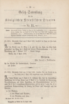 Gesetz-Sammlung für die Königlichen Preußischen Staaten. 1889, Nr. 11 (25 April)