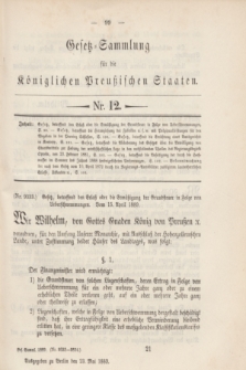 Gesetz-Sammlung für die Königlichen Preußischen Staaten. 1889, Nr. 12 (23 Mai)