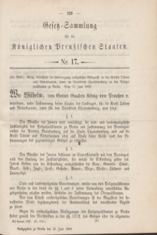 Gesetz-Sammlung für die Königlichen Preußischen Staaten. 1889, Nr. 17 (26 Juni)