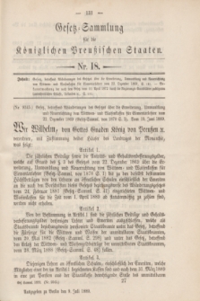 Gesetz-Sammlung für die Königlichen Preußischen Staaten. 1889, Nr. 18 (9 Juli)