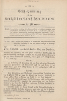 Gesetz-Sammlung für die Königlichen Preußischen Staaten. 1889, Nr. 20 (9 August)