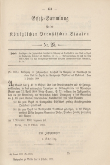 Gesetz-Sammlung für die Königlichen Preußischen Staaten. 1889, Nr. 25 (15 October)