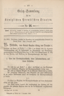 Gesetz-Sammlung für die Königlichen Preußischen Staaten. 1889, Nr. 26 (7 November)