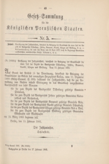 Gesetz-Sammlung für die Königlichen Preußischen Staaten. 1905, Nr. 5 (27 Februar)