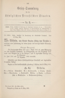 Gesetz-Sammlung für die Königlichen Preußischen Staaten. 1905, Nr. 9 (30 März)
