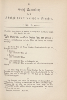Gesetz-Sammlung für die Königlichen Preußischen Staaten. 1905, Nr. 10 (1 April) + dod.