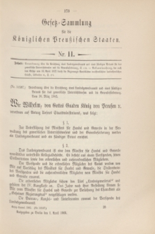 Gesetz-Sammlung für die Königlichen Preußischen Staaten. 1905, Nr. 11 (1 April)