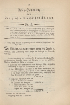 Gesetz-Sammlung für die Königlichen Preußischen Staaten. 1905, Nr. 13 (11 April)