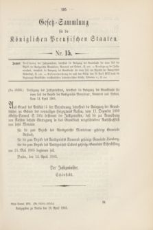 Gesetz-Sammlung für die Königlichen Preußischen Staaten. 1905, Nr. 15 (28 April)