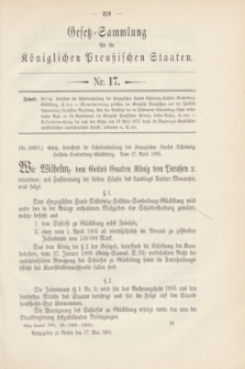 Gesetz-Sammlung für die Königlichen Preußischen Staaten. 1905, Nr. 17 (17 Mai)