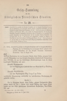 Gesetz-Sammlung für die Königlichen Preußischen Staaten. 1905, Nr. 20 (14 Juni)