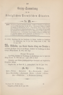 Gesetz-Sammlung für die Königlichen Preußischen Staaten. 1905, Nr. 23 (30 Juni)