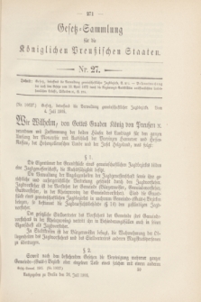 Gesetz-Sammlung für die Königlichen Preußischen Staaten. 1905, Nr. 27 (26 Juli)
