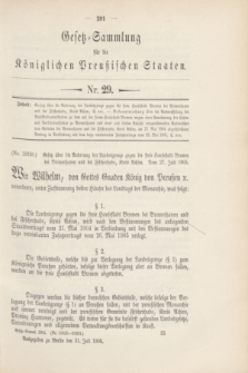 Gesetz-Sammlung für die Königlichen Preußischen Staaten. 1905, Nr. 29 (31 Juli)