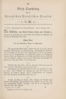 Gesetz-Sammlung für die Königlichen Preußischen Staaten. 1905, Nr. 36 (30 September)