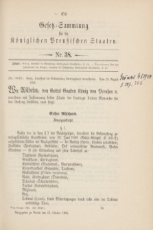 Gesetz-Sammlung für die Königlichen Preußischen Staaten. 1905, Nr. 38 (13 Oktober)