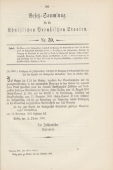 Gesetz-Sammlung für die Königlichen Preußischen Staaten. 1905, Nr. 39 (23 Oktober)
