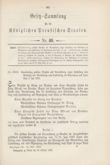 Gesetz-Sammlung für die Königlichen Preußischen Staaten. 1905, Nr. 40 (26 Oktober)