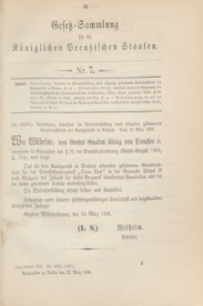 Gesetz-Sammlung für die Königlichen Preußischen Staaten. 1906, Nr. 7 (22 März)