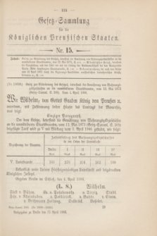 Gesetz-Sammlung für die Königlichen Preußischen Staaten. 1906, Nr. 15 (12 April)