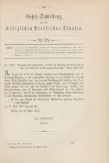 Gesetz-Sammlung für die Königlichen Preußischen Staaten. 1906, Nr. 18 (27 April)
