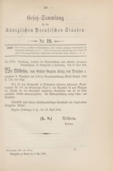 Gesetz-Sammlung für die Königlichen Preußischen Staaten. 1906, Nr. 19 (3 Mai)