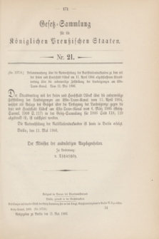 Gesetz-Sammlung für die Königlichen Preußischen Staaten. 1906, Nr. 21 (11 Mai)