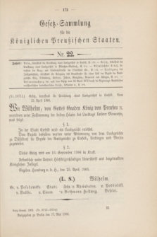 Gesetz-Sammlung für die Königlichen Preußischen Staaten. 1906, Nr. 22 (17 Mai)