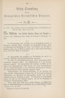 Gesetz-Sammlung für die Königlichen Preußischen Staaten. 1906, Nr. 27 (25 Juni)