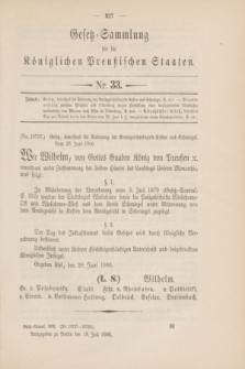 Gesetz-Sammlung für die Königlichen Preußischen Staaten. 1906, Nr. 33 (18 Juli)