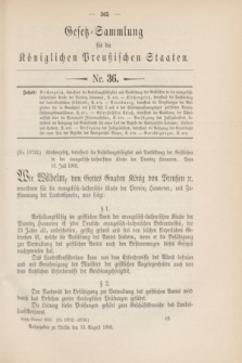 Gesetz-Sammlung für die Königlichen Preußischen Staaten. 1906, Nr. 36 (13 August)